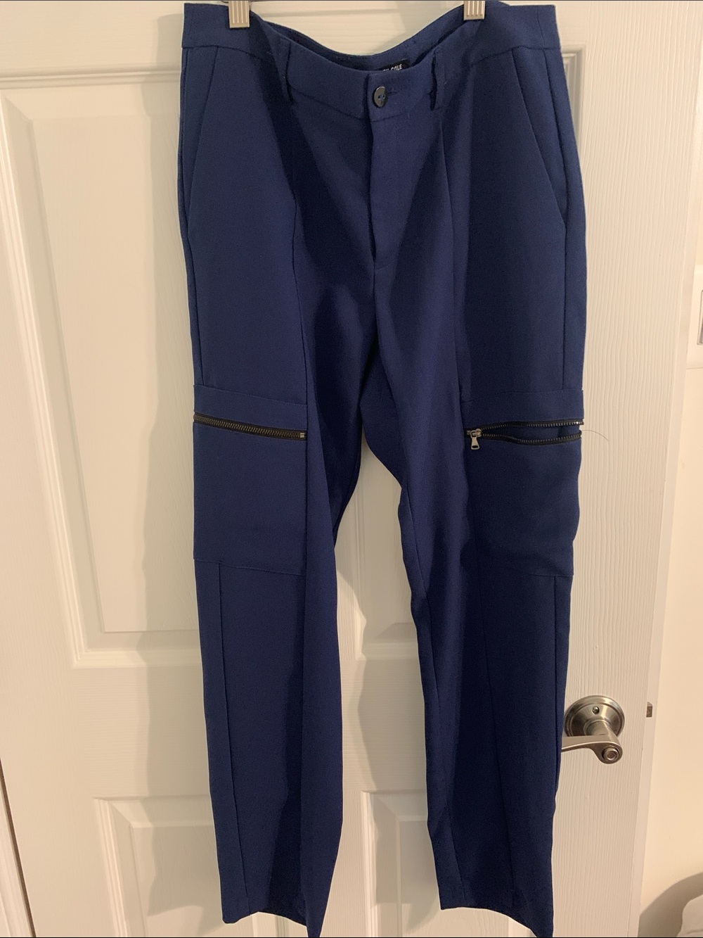 Kenneth Cole Navy Blue Women's Zip Pocket Trousers